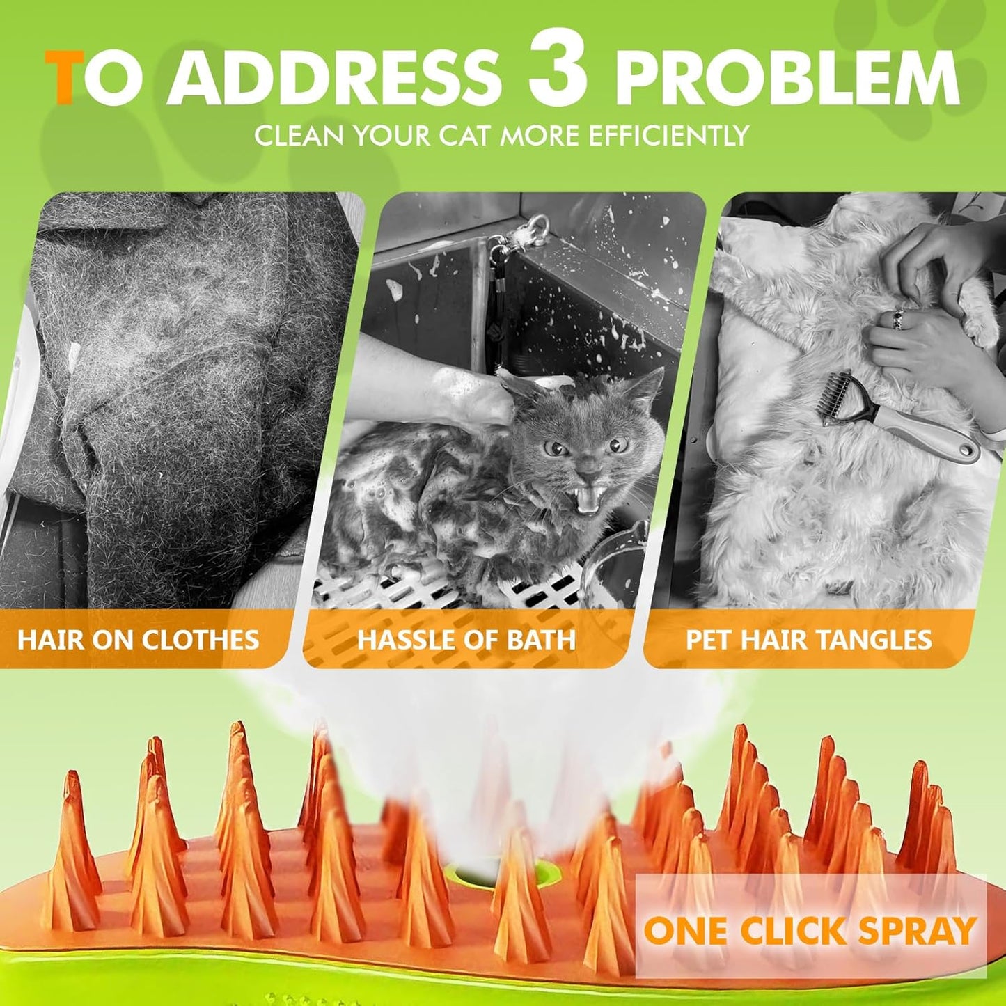 Brosse anti-poils pour chiens et chats rechargeable USB