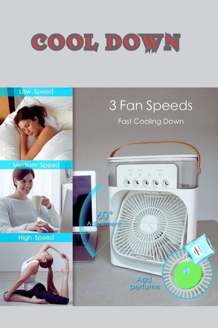 Mini Ventilateur Portable USB avec Réservoir à Glaçons – Ventilateur & Humidificateur 3 en 1