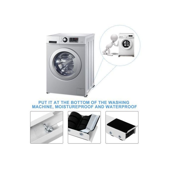 Support machine à laver & frigo avec rails et roulettes – Base extensible réglable