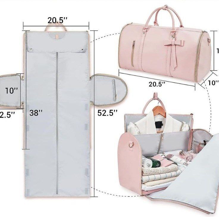 Sac de Voyage Pliable 2-en-1 – Porte-costume & Sac à Main Grand Format