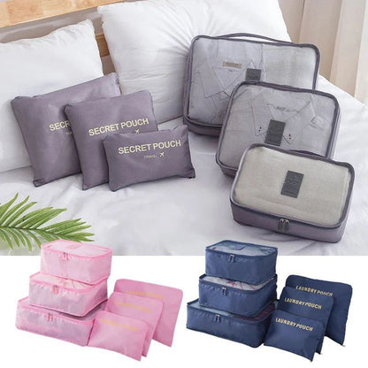 Set de 6 Organisateurs de Valise – Sacs de Rangement Voyage et Bagages