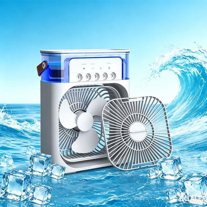 Mini Ventilateur Portable USB avec Réservoir à Glaçons – Ventilateur & Humidificateur 3 en 1