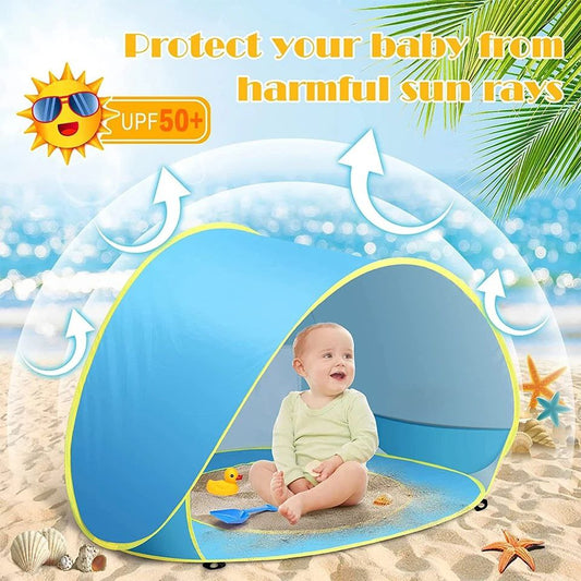 Tente de Plage Pop-Up Bébé Anti-UV UPF 50+ – Abri Solaire et Tente de Jeu Portable