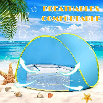 Tente de Plage Pop-Up Bébé Anti-UV UPF 50+ – Abri Solaire et Tente de Jeu Portable