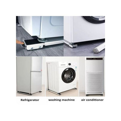 Support machine à laver & frigo avec rails et roulettes – Base extensible réglable