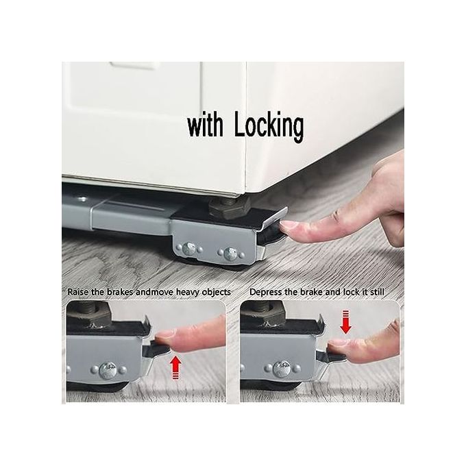 Support machine à laver & frigo avec rails et roulettes – Base extensible réglable