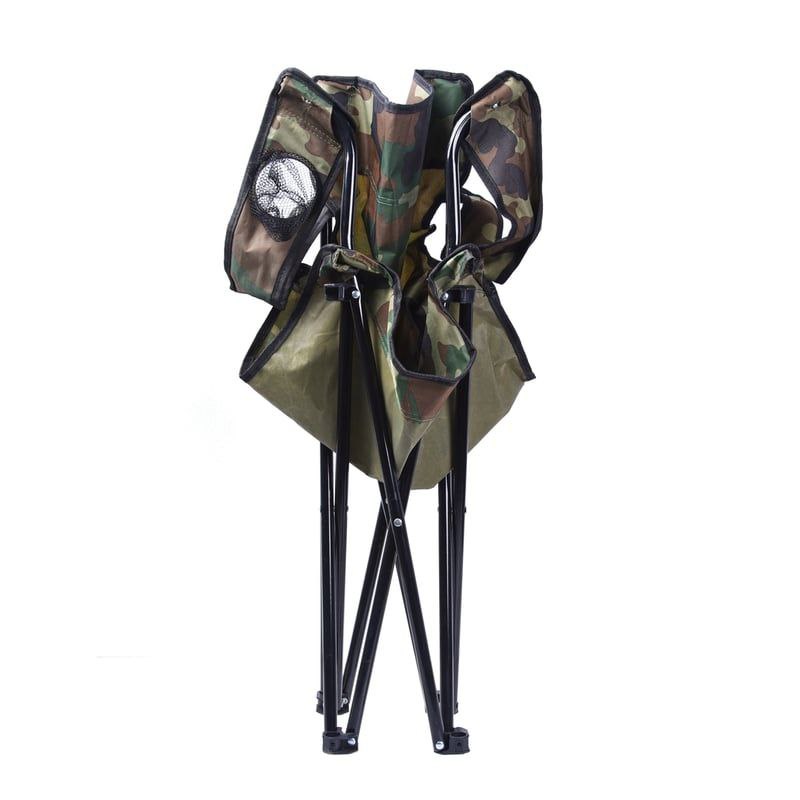 Chaise de Camping Pliante Camouflage – Siège de Pêche et Jardin Militaire avec Porte-Gobelet