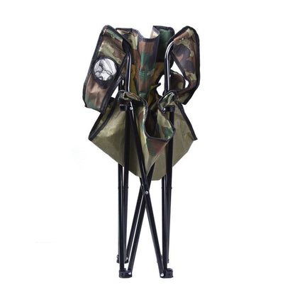 Chaise de Camping Pliante Camouflage – Siège de Pêche et Jardin Militaire avec Porte-Gobelet