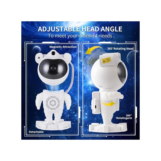 Projecteur LED Ciel Étoilé Astronaute avec Haut-Parleurs Bluetooth – Ambiance magique !