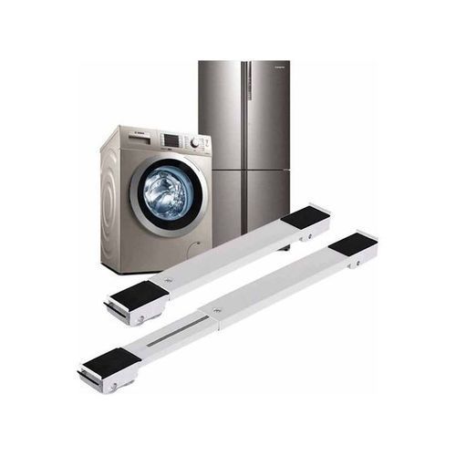 Support machine à laver & frigo avec rails et roulettes – Base extensible réglable