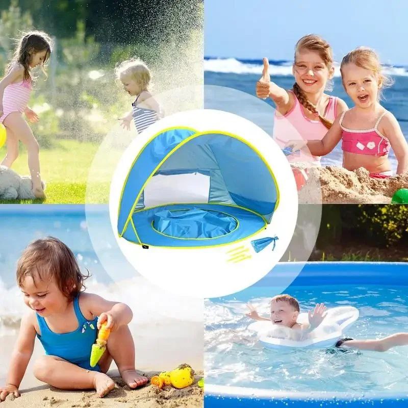 Tente de Plage Pop-Up Bébé Anti-UV UPF 50+ – Abri Solaire et Tente de Jeu Portable
