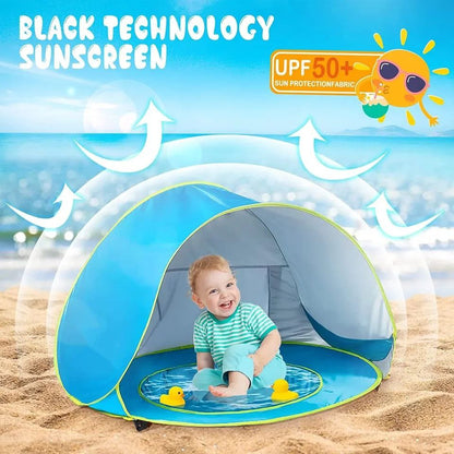 Tente de Plage Pop-Up Bébé Anti-UV UPF 50+ – Abri Solaire et Tente de Jeu Portable