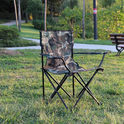 Chaise de Camping Pliante Camouflage – Siège de Pêche et Jardin Militaire avec Porte-Gobelet