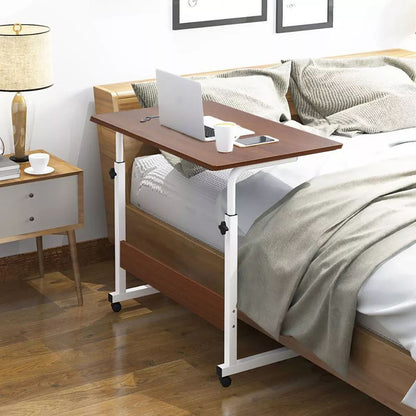 Table Amovible sur Roulettes pour Ordinateur Portable – Bureau Mobile Réglable en Hauteur pour Lit et Canapé