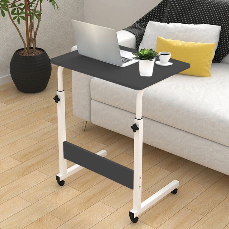 Table Amovible sur Roulettes pour Ordinateur Portable – Bureau Mobile Réglable en Hauteur pour Lit et Canapé