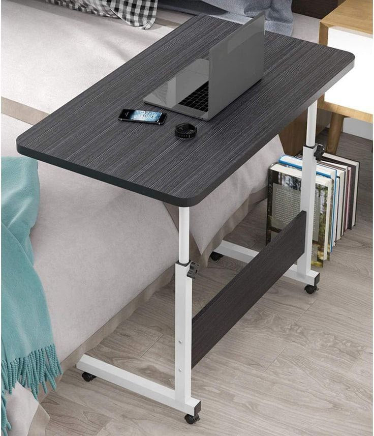 Table Amovible sur Roulettes pour Ordinateur Portable – Bureau Mobile Réglable en Hauteur pour Lit et Canapé