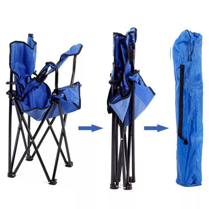 Chaise Pliante Camping Portable avec Porte-Gobelet et Sac de Transport